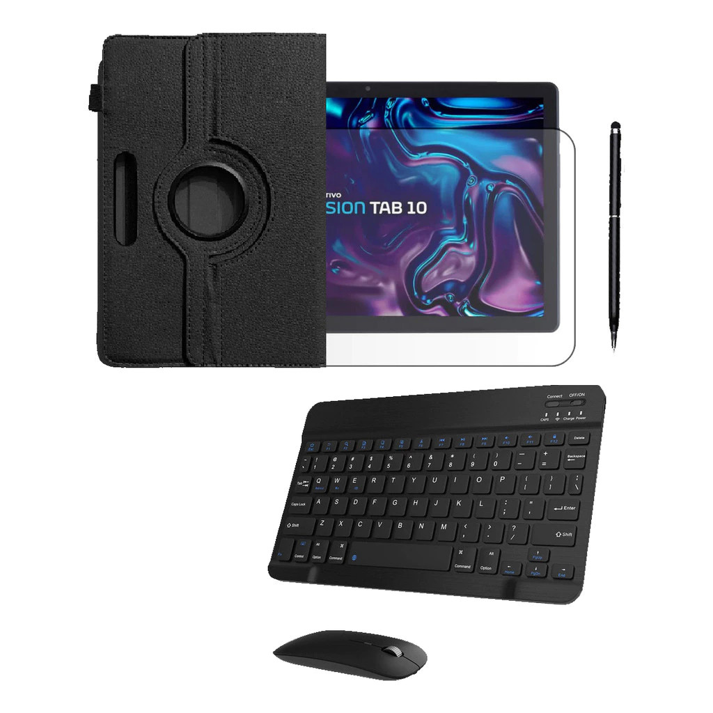 Capa, Pelicula,Teclado e Mouse + Caneta Para Vision Tab 10'' 10 polegadas