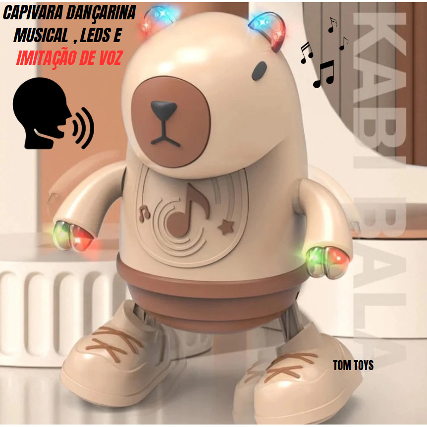 Divertido Brinquedo Infantil Capivara Dança Toy Com Imitacao de voz, Luzes Led E Música para bebes em Oferta na Shopee