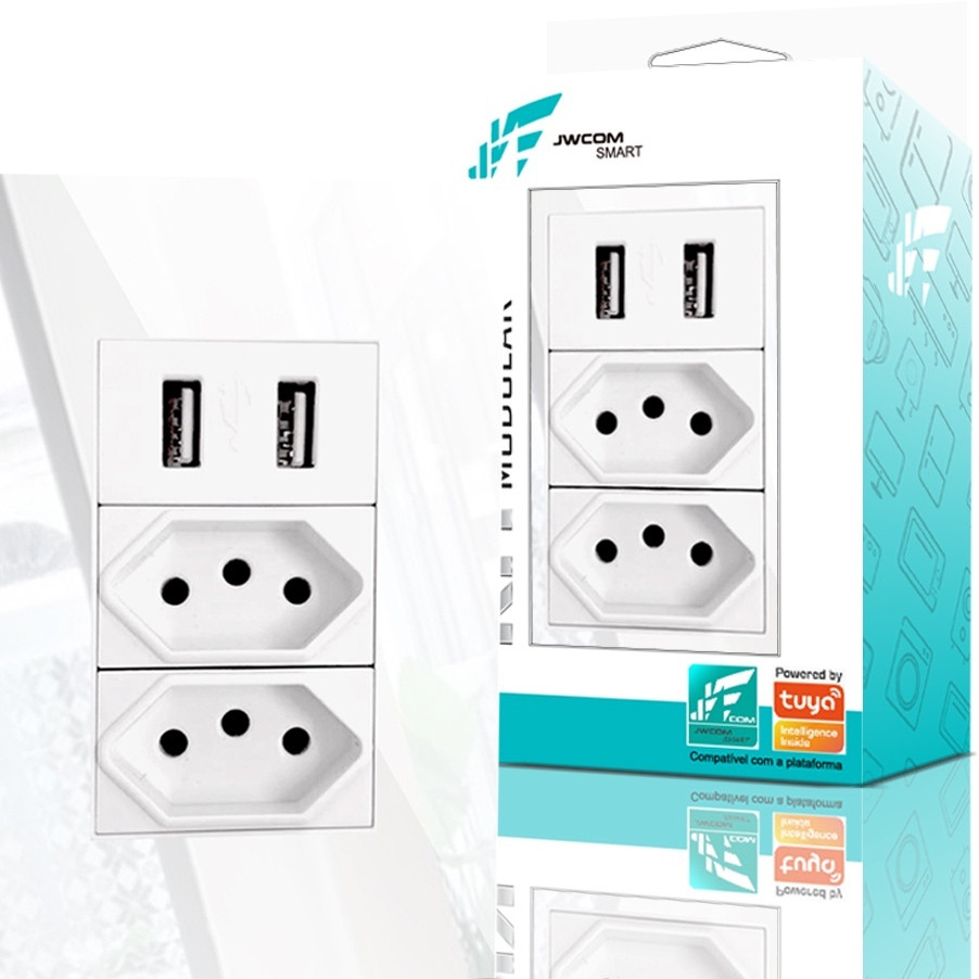 Tomada De Parede Universal Com Duas USB Bivolt Com Espelho Multifuncional Original Envio Imediato