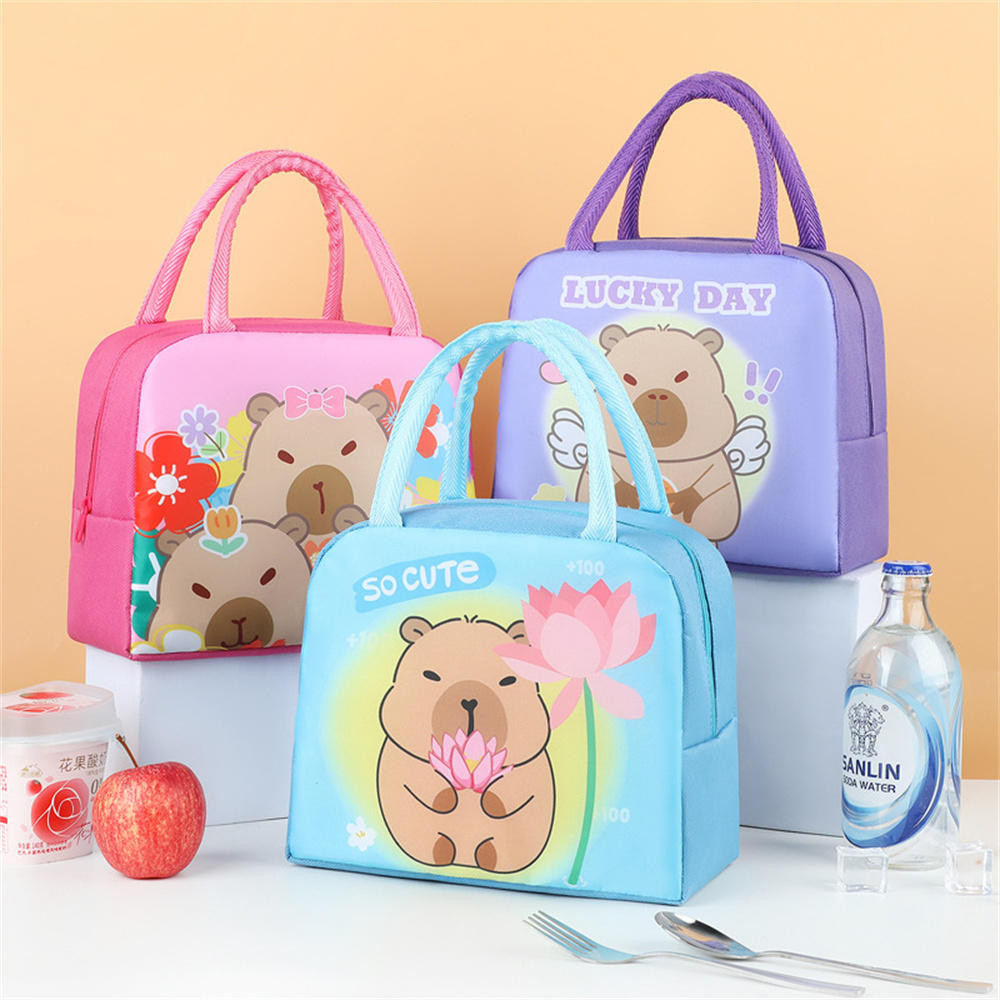 Lancheira De Capivara Engraçada Para Crianças-Bolsa Bento Portátil , Sacola Pequena E Porta Isolada Trabalhadores De Esc em Oferta na Shopee