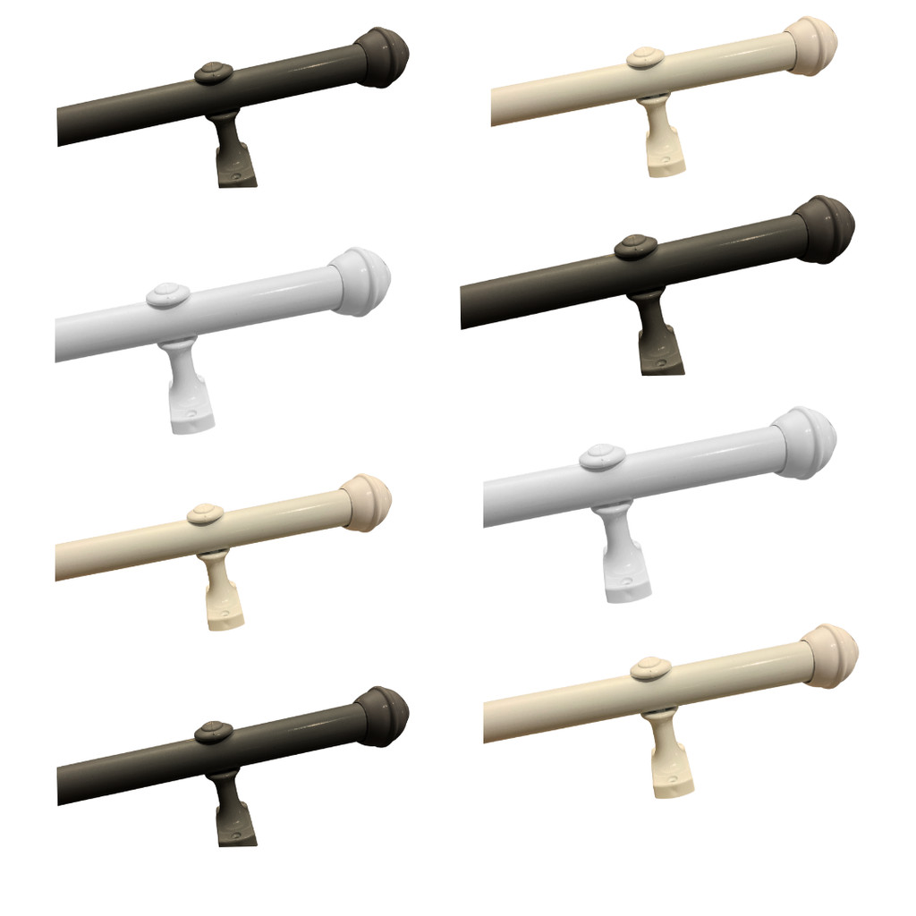 Bastão kit Varão Ferro 28 mm c/ Suportes e Ponteiras para cortina 2 a 3 metros