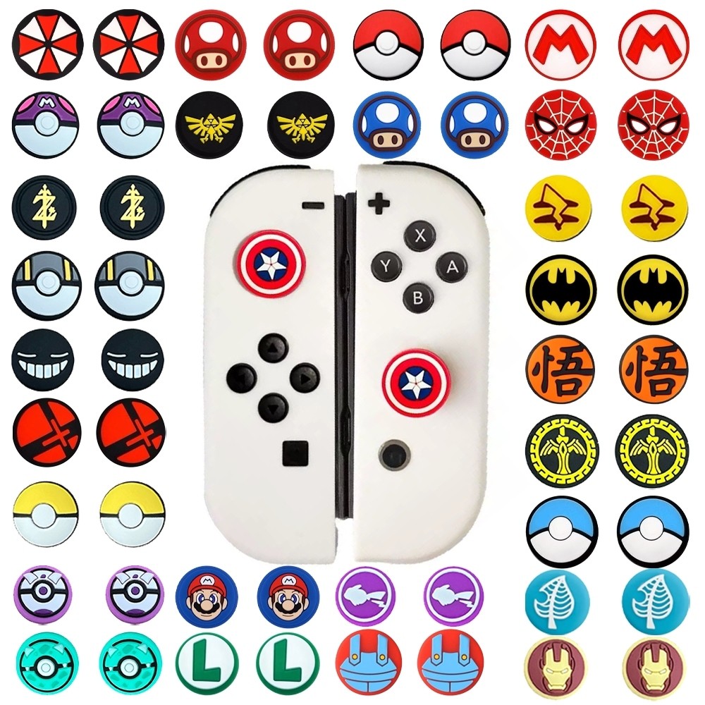 (B) Par thumb grip capa analogico joycon nintendo switch lite ou padrão borrachinha Joy con em Oferta na Shopee