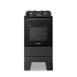 Fogão Esmaltec Ideal Master Glass 4 Bocas Preto Bivolt