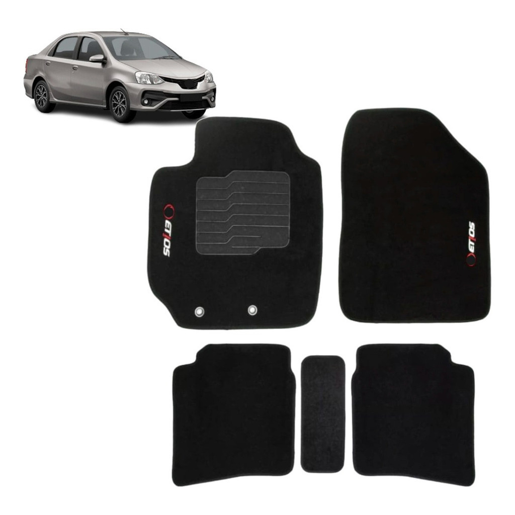 Kit de tapetes 5 peças específico Etios Sedan 2012 ... 2021 Carpete Preto