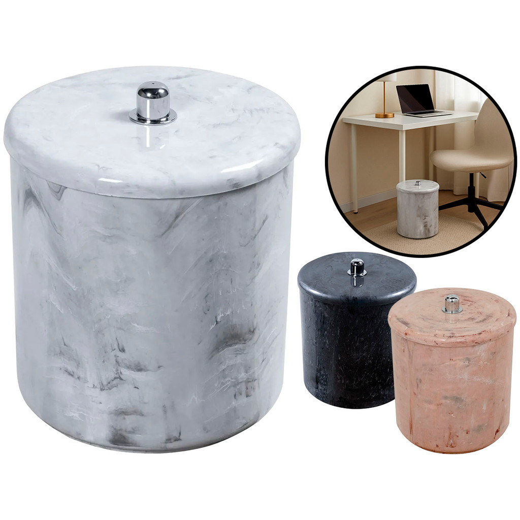 Lixeira Marmorizada Com Tampa Cesto Para Banheiro Escritório Cozinha Multiuso 6 Litros Astra	 em Oferta na Shopee