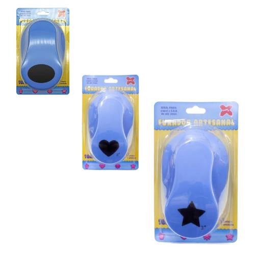 Furador Make+ 76 mm EVA/Papel – Coração Flor Círculo Oval + Reservatório