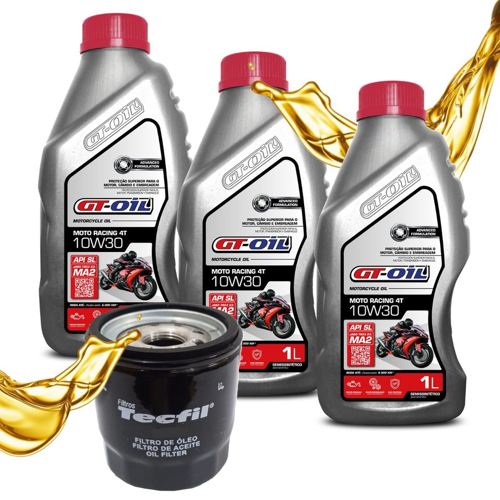 Troca de Óleo Cb 500x / Cb 500f / Cbr 500r Gt Oil 10w30 + Filtro em Oferta na Shopee