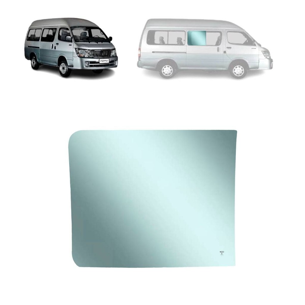 VIDRO TOPIC JINBEI 2008 A 2016 LATERAL DIREITA (CURVO) (FIXO) (63,5 X 52,5 CM)