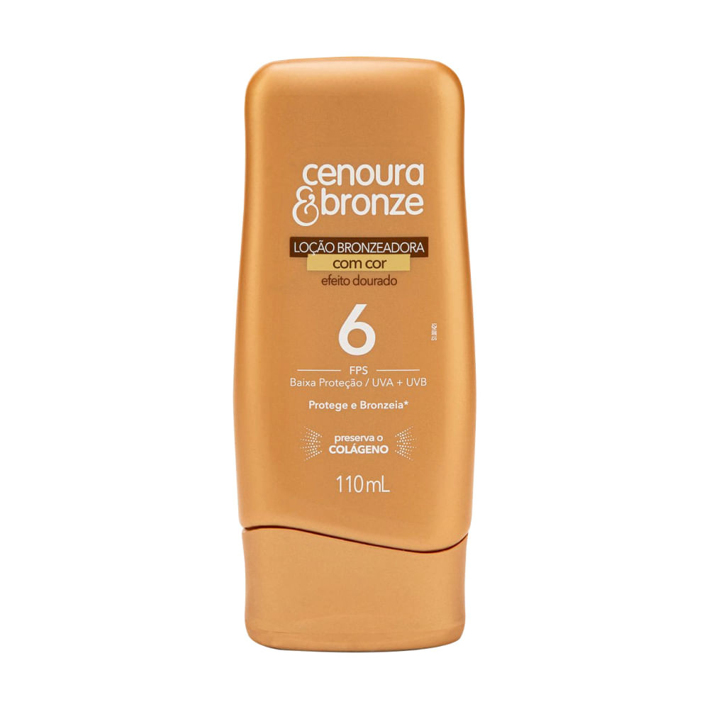 Loção Bronzeadora Cenoura & Bronze Efeito Dourado Fps 6 110ml - Beauty