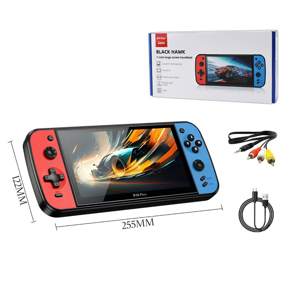 Console Vídeo Game Portátil X16 PLUS + 15 Mil Jogos 7.5 Polegadas (Cartão 8GB com + Jogos de Brinde)
