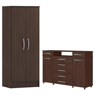 Cômoda London E Multiuso Viena Café Touch - Demóbile em Oferta na Shopee