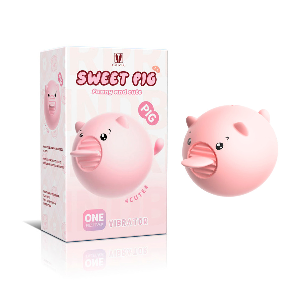 Estimulador em Formato de Porco com Língua - Sweet Pig em Oferta na Shopee