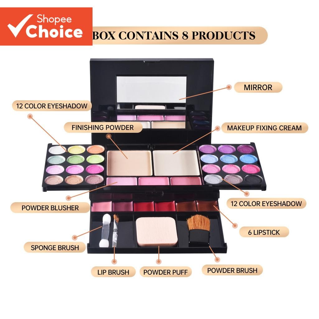 Maquiagem Profissional Kit Tudo Em Um 24 Sombra Colorida 3 Blush 6 Lipstick Para Adolescen...
