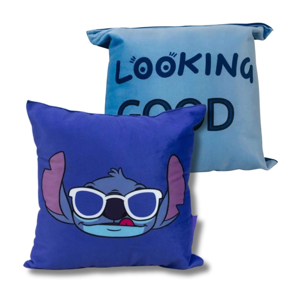 Almofada Fibra Veludo 25x25cm Stitch Looking Good Zona Criativa - 10065126 em Oferta na Shopee