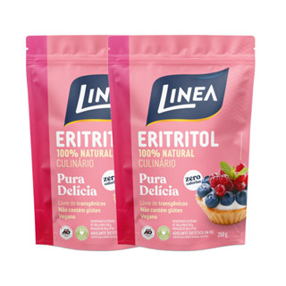 Kit 2 Adoçantes em pó Eritritol Linea de 250g em Oferta na Shopee