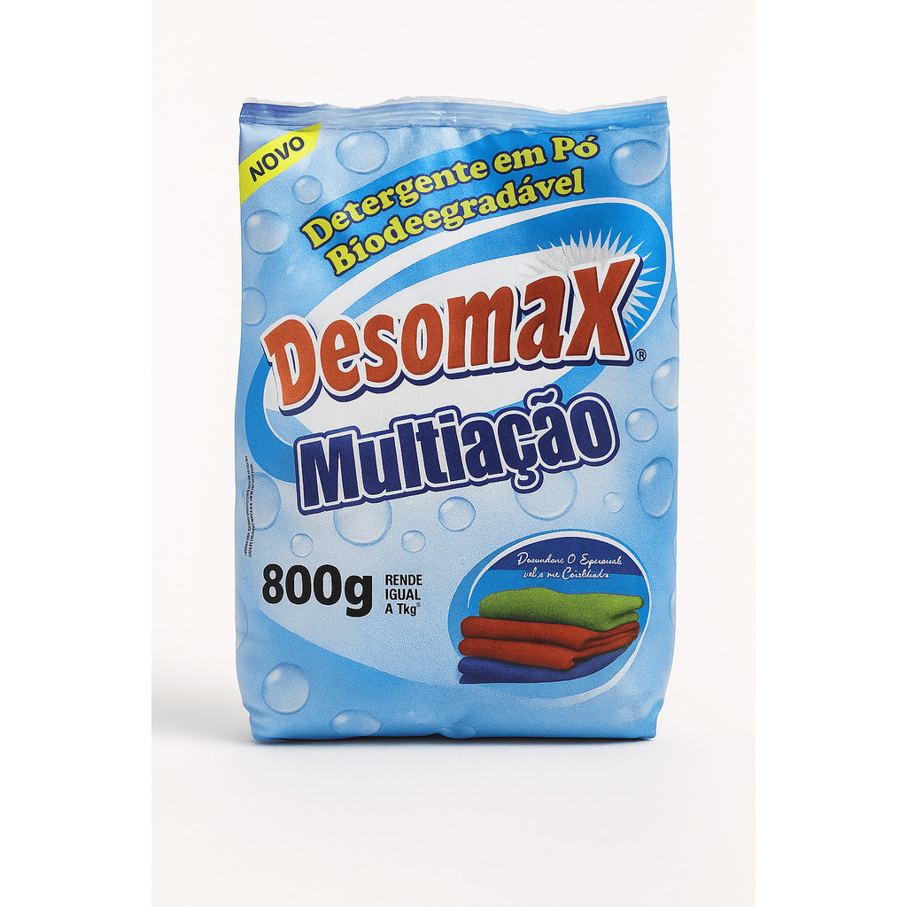 Lava Roupas Sabão em Pó Biodegradável de 800g cada Desomax Sabão Detergente Limpeza Profunda