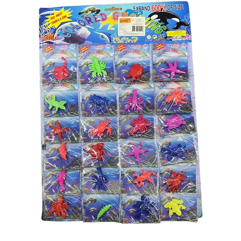 kit 24 pacotinho，Dinossauro/frutos do mar Cresce Na Água Animal Em Gel Bichinho Expande Na Água