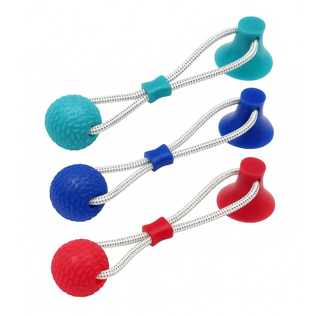 Brinquedo Interativo para Cachorro Pet Mordedor Push Ball Resistente com Ventosa Gruda Corda