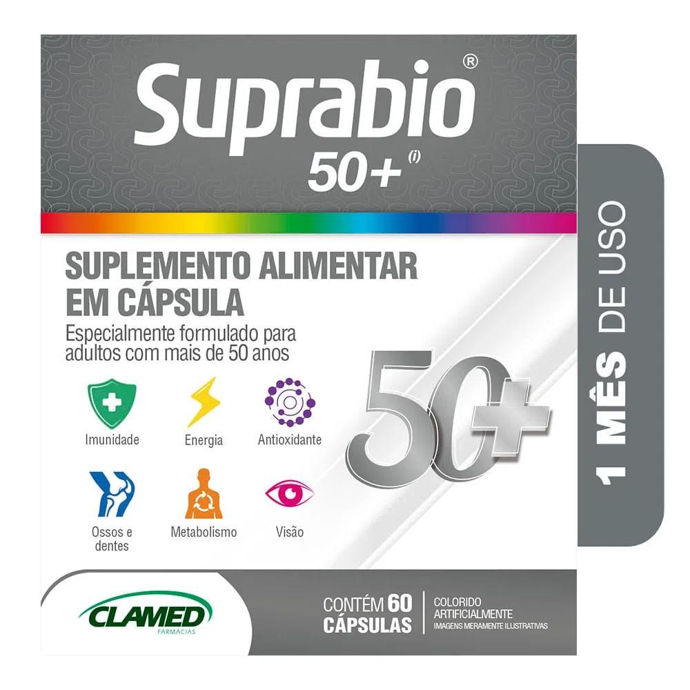 Suplemento Alimentar Suprabio 50+ 60 Capsulas em Oferta na Shopee