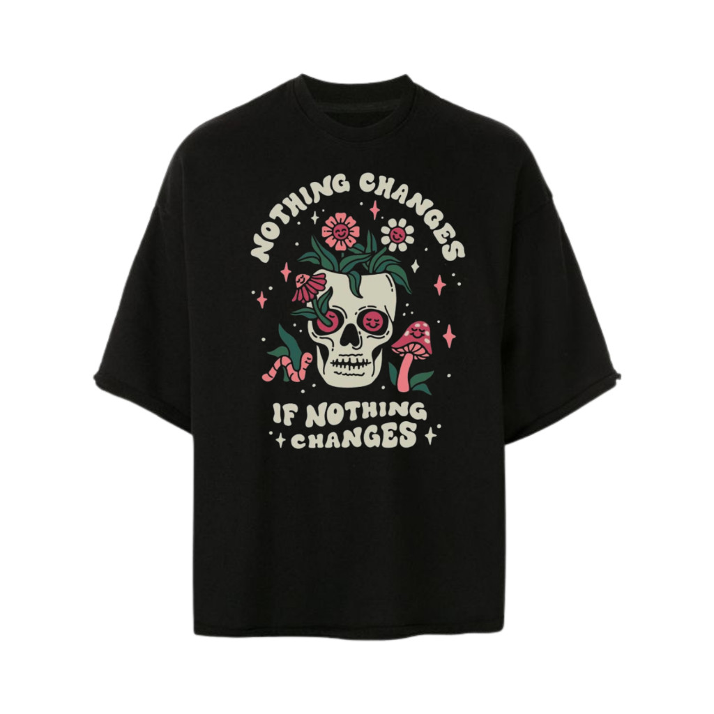 [Camiseta Premium em Algodão Puro]SISI Camisa Feminina Oversized Caveira Estampada Estilosa Streetwear