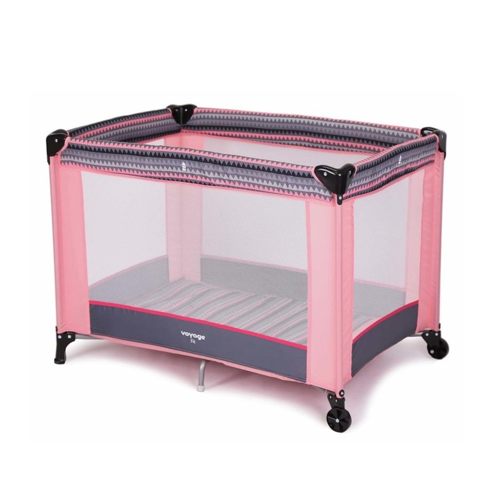 Berço Cercado Portátil Para Bebê Até 15kgs Fit Rosa Voyage em Oferta na Shopee