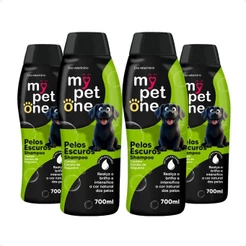 Kit 4 Shampoo Premium 700 mL Pêlos Escuros Mypetone Cães e Gatos