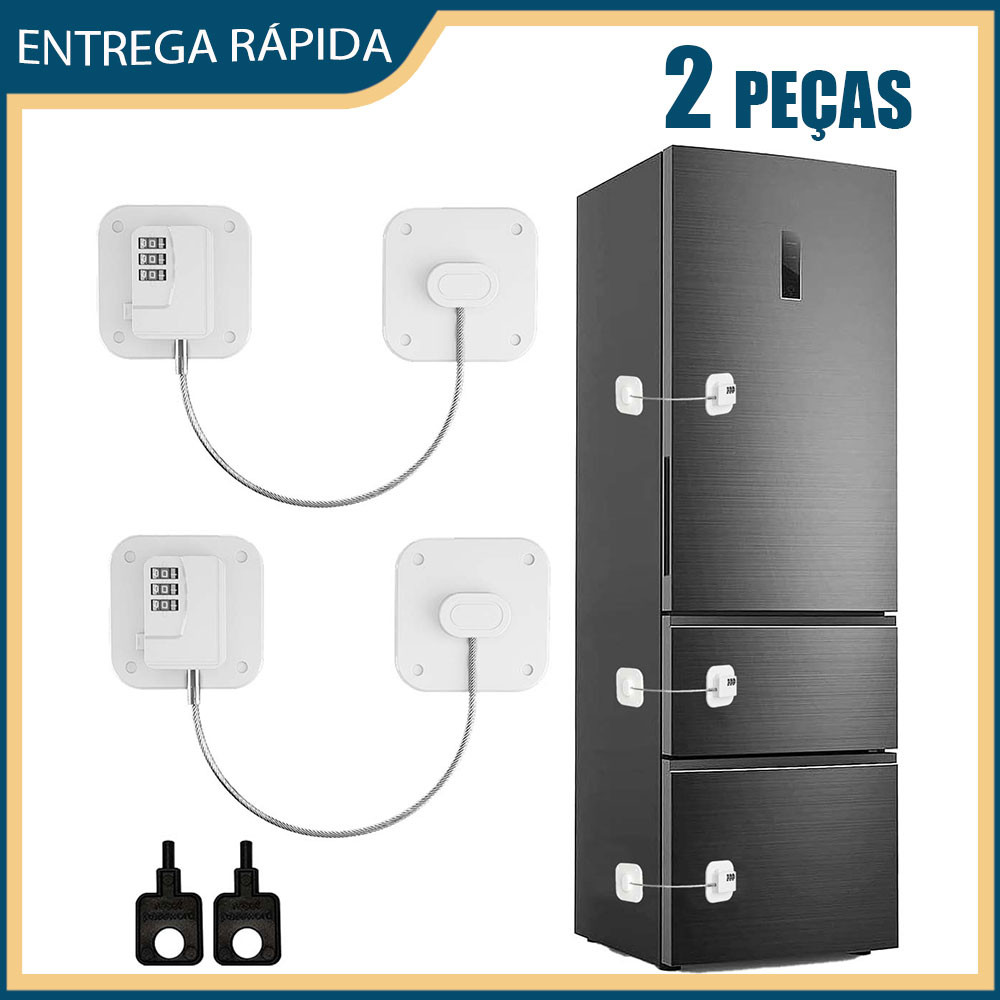 2x Fechadura de combinação para geladeiras, freezers, gavetas e armários Fechadura de segurança para crianças
