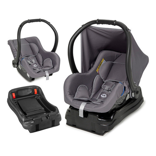Kit Bebê Conforto Com Base Ello Cadeirinha Tutti Baby Cinza