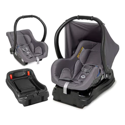 Kit Bebê Conforto Com Base Ello Cadeirinha Tutti Baby Cinza