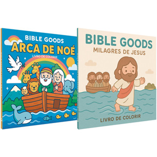 Kit Bible Goods Arca de Noé + Milagres de Jesus - Livro de Colorir em Oferta na Shopee