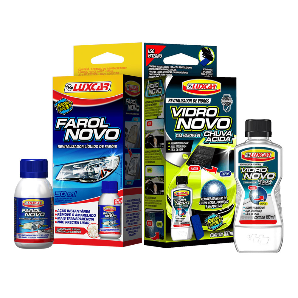Kit Revitalizador Farol Novo E Vidro Novo Para Chuva Ácida