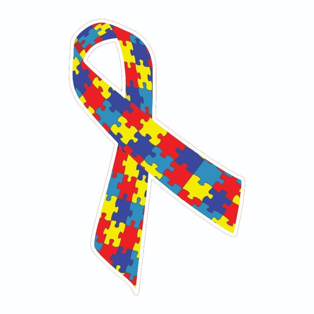 Símbolo Autismo Lacinho – Kit com 3 Adesivos Externos para Carro, Janela ou Porta Escolar