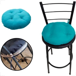 Futton 30cm Redondo Futon Lisa P/ Banquetas Assentos Almofada Decoração - C/Fitas Para Amarrar