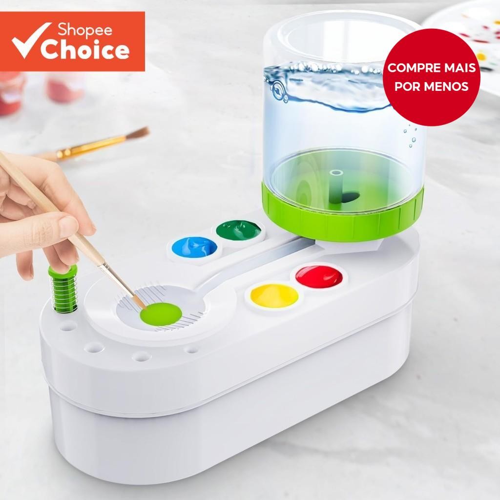 Conjunto de Limpador de Pincel com Enxágüe e Porta-Escova para Acrílico, Aquarela e Pintur...