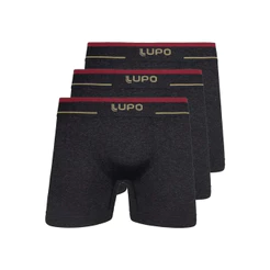 Kit com 3 Cuecas Boxer Lupo 17800-001 Plus Size