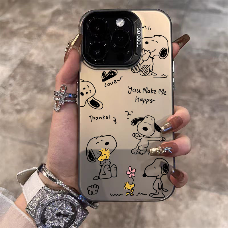 Capa Para Samsung A56 A55 A54 A36 A35 A34 A26 A25 A24 A16 A15 A14 A06 A05S A05 A04E A04 De Telefone Luxuosa Fosca snoopy