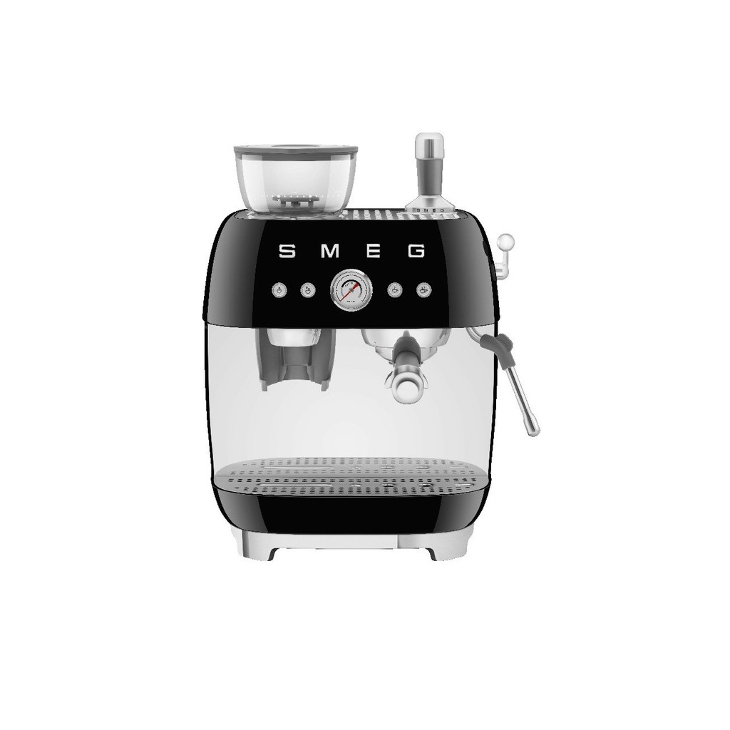 Máquina de Café Smeg Espresso manual com moedor embutido, Anni 50, Preto, 220V - EGF03BLBR