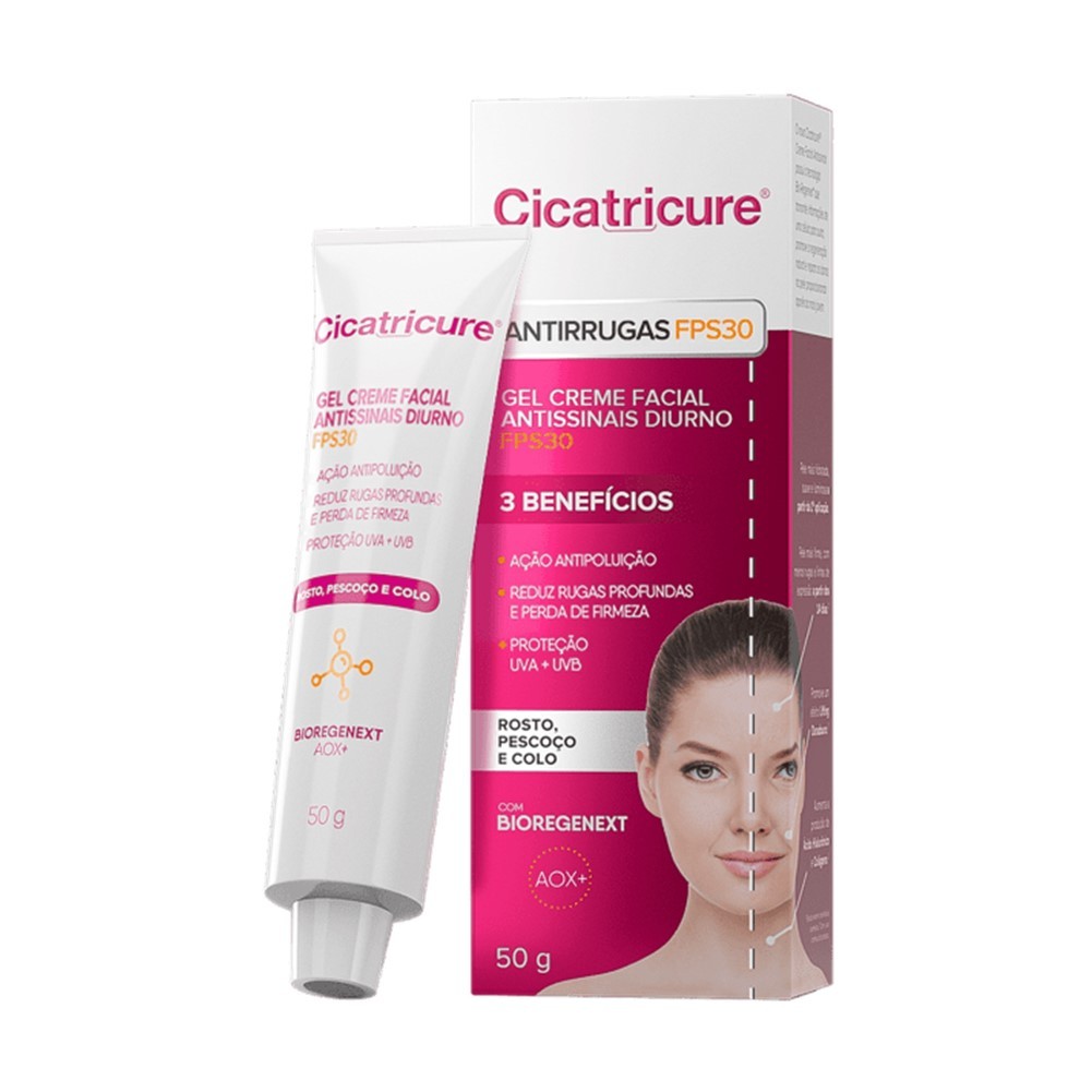 Cicatricure Gel Creme Antissinais Diurno FPS 30 - Anti-Idade Facial 50g em Oferta na Shopee
