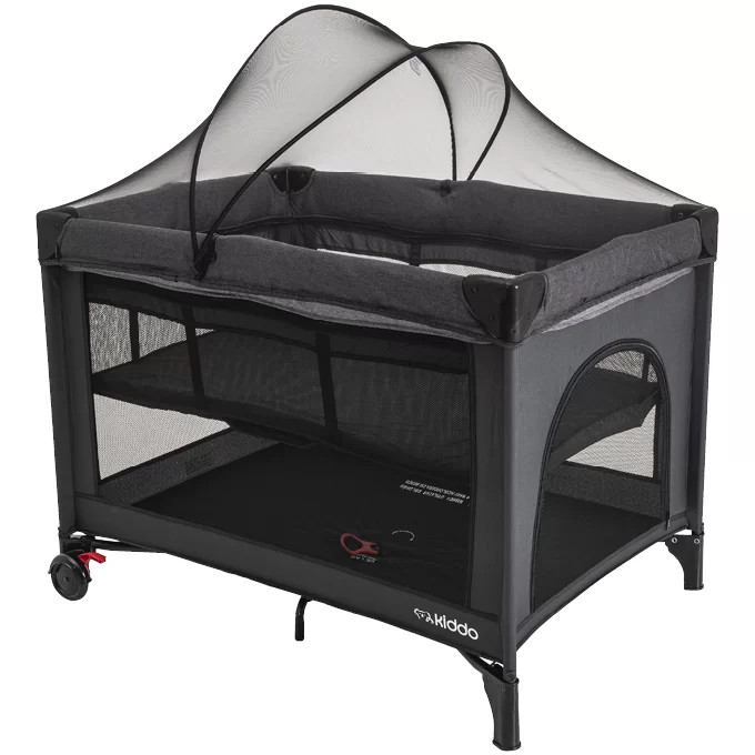 Berço e Cercado Fast Automático Melange Preto - Kiddo