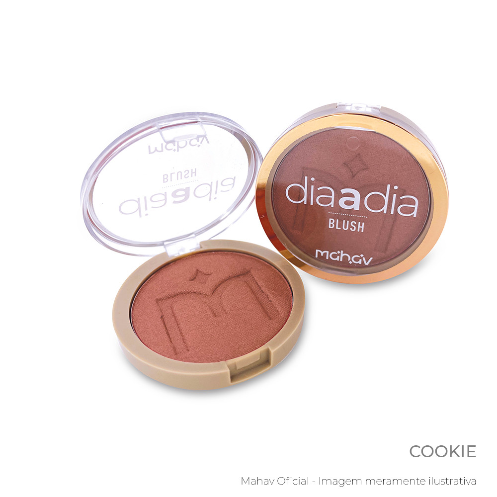 Blush Cintilante Dia a Dia Mahav Cor Cookie em Oferta na Shopee