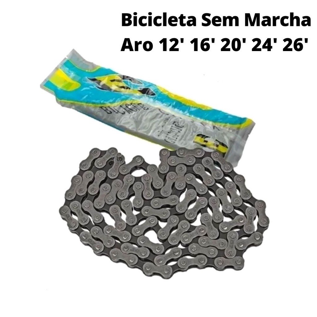 Corrente Grossa Para Bicicleta Sem Marcha Aro 12/16/20/24/26/28 em Oferta na Shopee