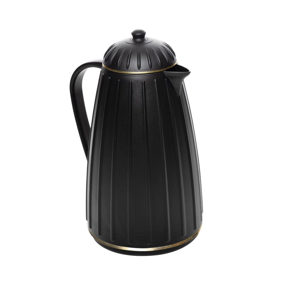 Garrafa Térmica Wolff Carrossel de Plástico Preta 1L - Home & Living