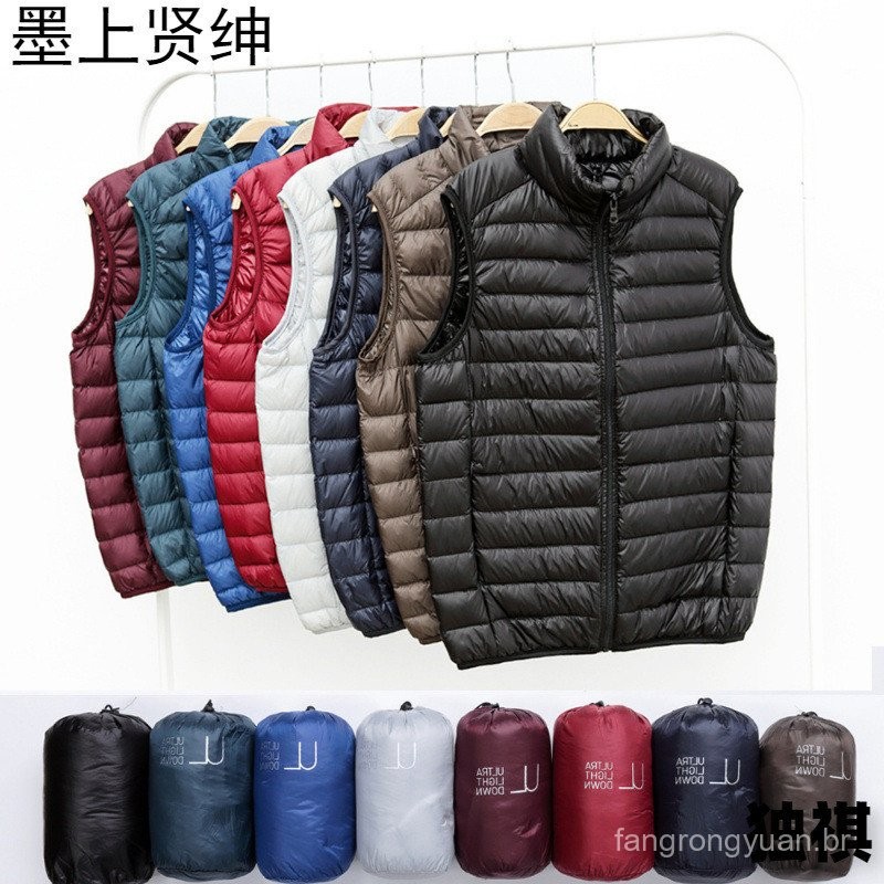 2023 Outono Inverno Novo Colete de Algodão Leve para Homens Colete de Algodão Sem Mangas Jaqueta Plus Size Estilo de Cas