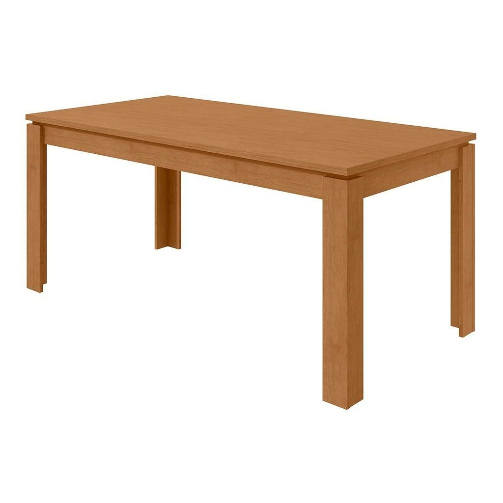Mesa de Sala Jantar Athenas c/ Tampo Madeirado 180x90cm Amêndoa - Lopas em Oferta na Shopee