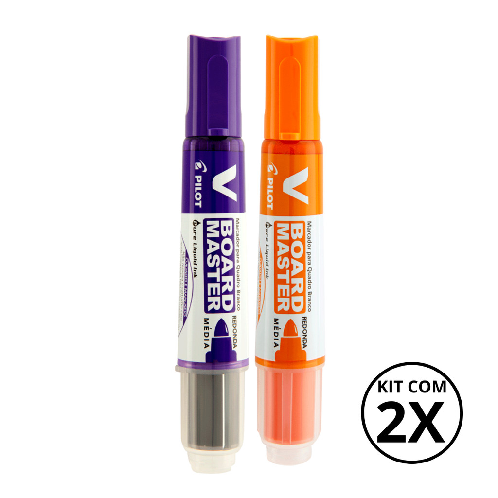 Kit com 2 Marcadores Para Quadro Branco V Board Master - PILOT KITS:VIOLETA+LARANJA em Oferta na Shopee