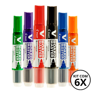 Kit com 6 Cores de Marcadores Para Quadro Branco V Board Master PILOT em Oferta na Shopee