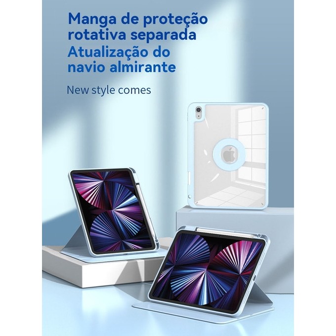 Capa Rotativa Removível Magnética Para iPad 5/6/7/8/9/10 Geração, Mini6, air1/2/4/5, ipad pro 11 ou 12,9polegadas