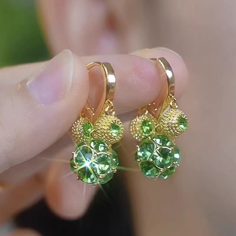 Brincos verdes elegantes, brincos de banquete luxuosos, de vestido, brincos femininos.