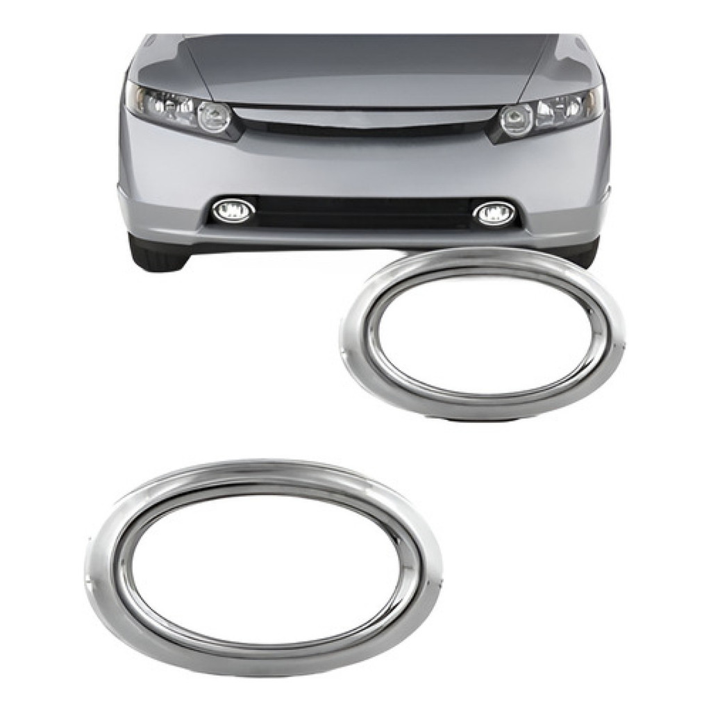 Aro Farol Milha Auxiliar Civic 2006 2007 2008 Cromado