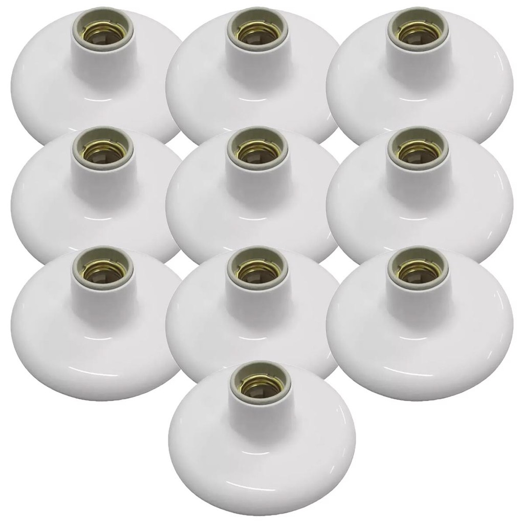Kit Plafon de Porcelana Branco 100W - 250V Com 10 Unidades (180931) - Ilumi em Oferta na Shopee